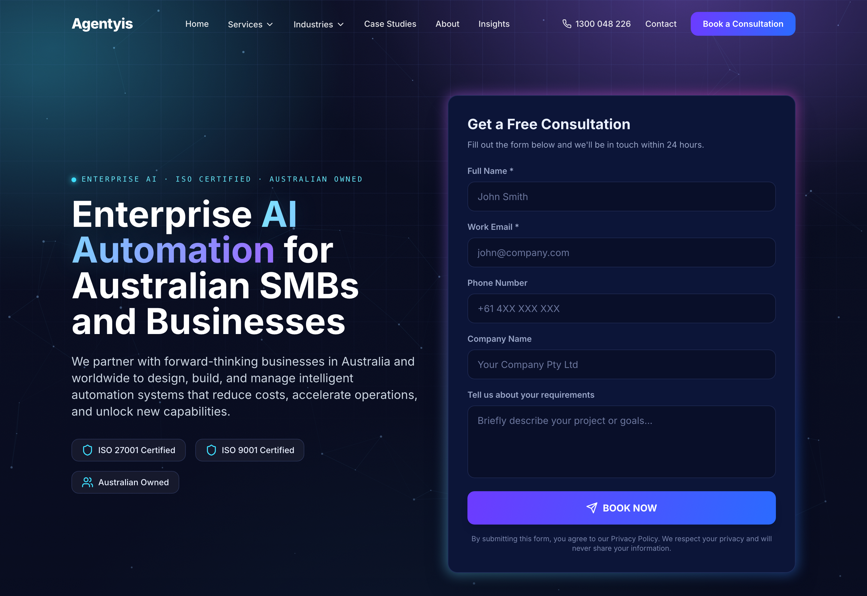 Agentyis, a website by Foundry & Folio
