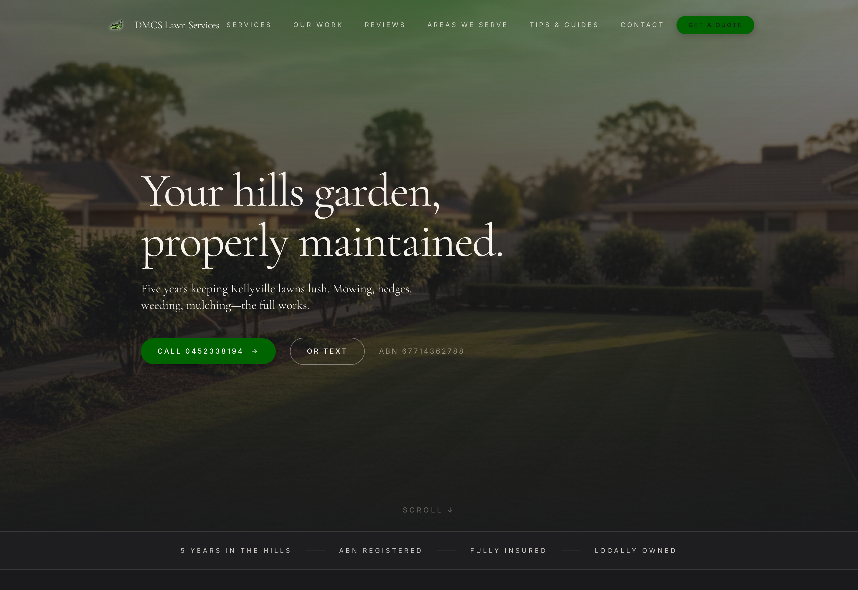 DMCS Lawns, a website by Foundry & Folio